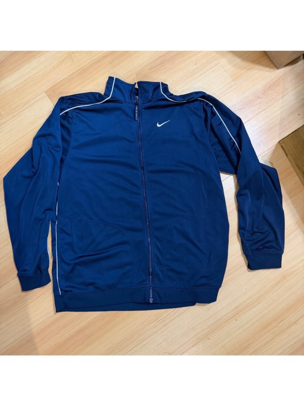 Vintage Nike Mens Navy Blue Full-Zip Track Jacket XL